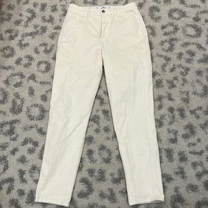 Off-white high waisted ribbed Hollister jeans.